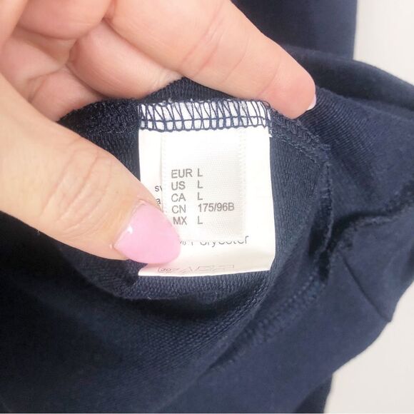 UNBRANDED | Lightweight Navy Blue Ruffle Sleeve Sweatshirt Women’s Size Large - Picture 5 of 7